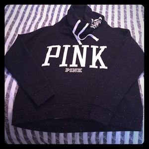 VS pink speckled cowl neck sweatshirt